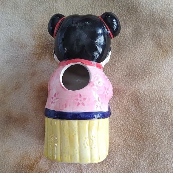 Chinese Lucky Girl Vintage Ceramic Planter Vase - Picture 4 of 7